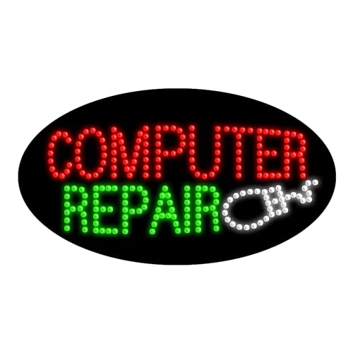 Computer Repair LED Sign - Bright Dots for Shop & Office - Perfect for Tech Stores, Repair Shops & Workspaces