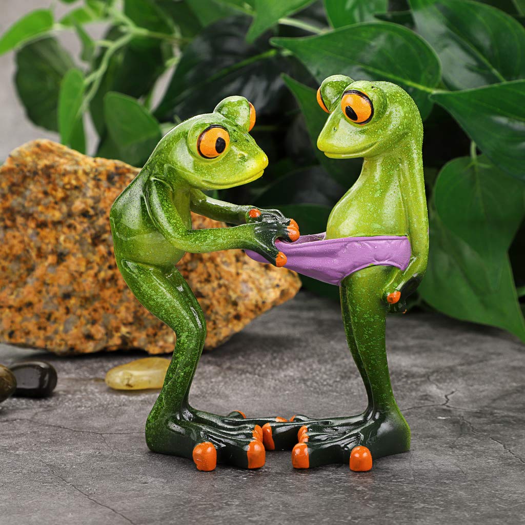Creative Resin Frog Figurine Decor - Handmade Funny Frog Sculpture Collectible, Unique Animal Mascot for Home & Office - Perfect for Shelves, Table, Desk Decor & Gift Giving