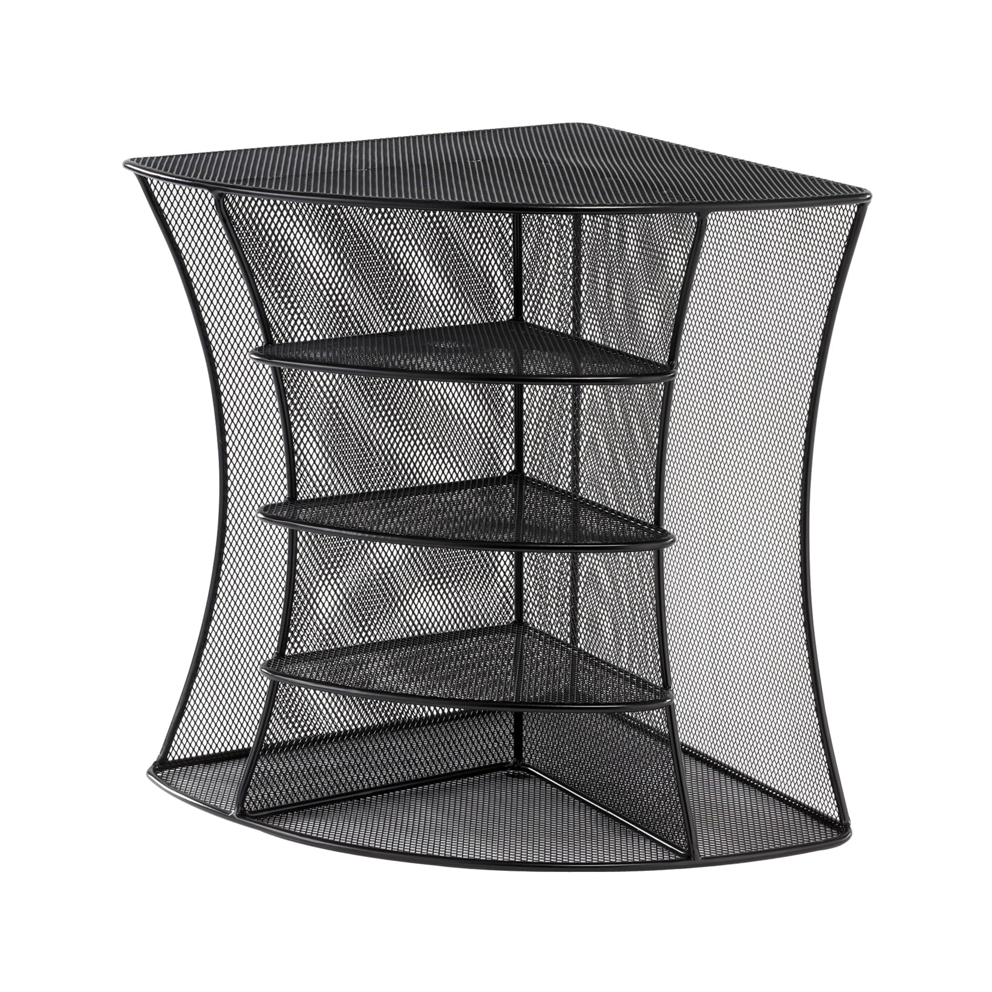 Safco 3261BL Onyx Mesh Corner Organizer - Heavy Duty Steel Mesh Desk & Office Storage Organizer, 13