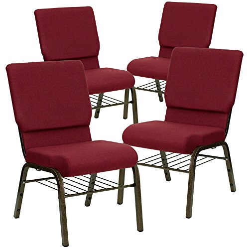 Burgundy Fabric/Gold Vein Frame