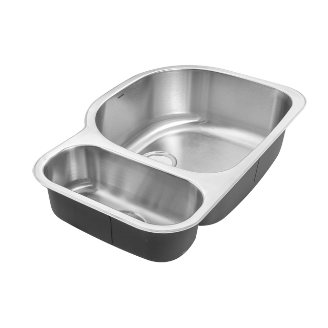 Houzer Medallion Series 32-Inch Stainless Steel Undermount Double Bowl Kitchen Sink - 80/20 Split Design for Food Prep and Dishwashing - Perfect for Modern Kitchens and Busy Households