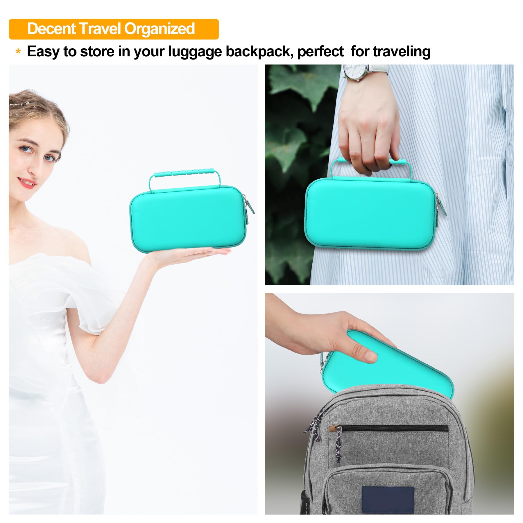 Elonbo Portable Handheld Nebulizer Case for Adults & Kids - Asthma Inhaler Travel Storage Bag with Mesh Holder - Perfect for Travel, Home & Emergency Use (Green)
