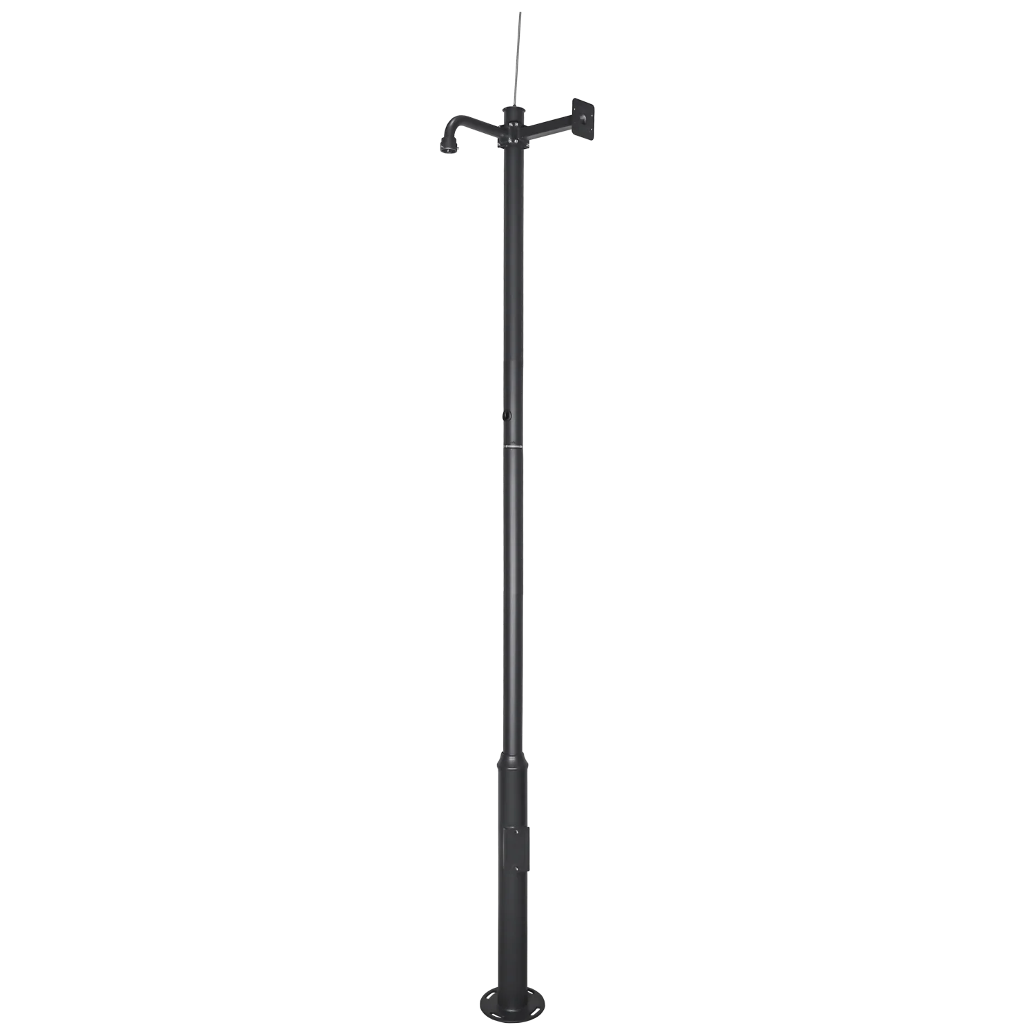 3.5m Dark Gray Camera Mast, Galvanized Steel Lightning Rod - Perfect for Outdoor Security Cameras, Surveillance Systems & Weather Monitoring