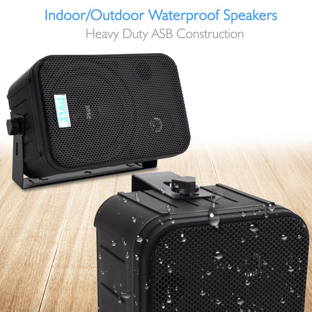 6.5 Inch Indoor Outdoor Wall Mount Speakers - Weatherproof Stereo Sound for Home Theater, Patio, Garden & Office (Pair)