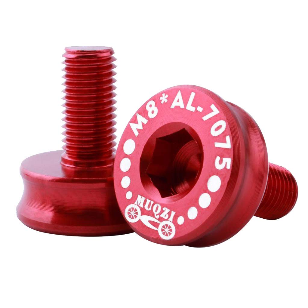 2 Pack 7075 Aluminum Bicycle Axle Screw & Crank Arm Fixing Bolt - MTB/Road Bike Bottom Bracket Repair Kit (Red) - Perfect for Mountain & Road Bike Maintenance & DIY Repairs