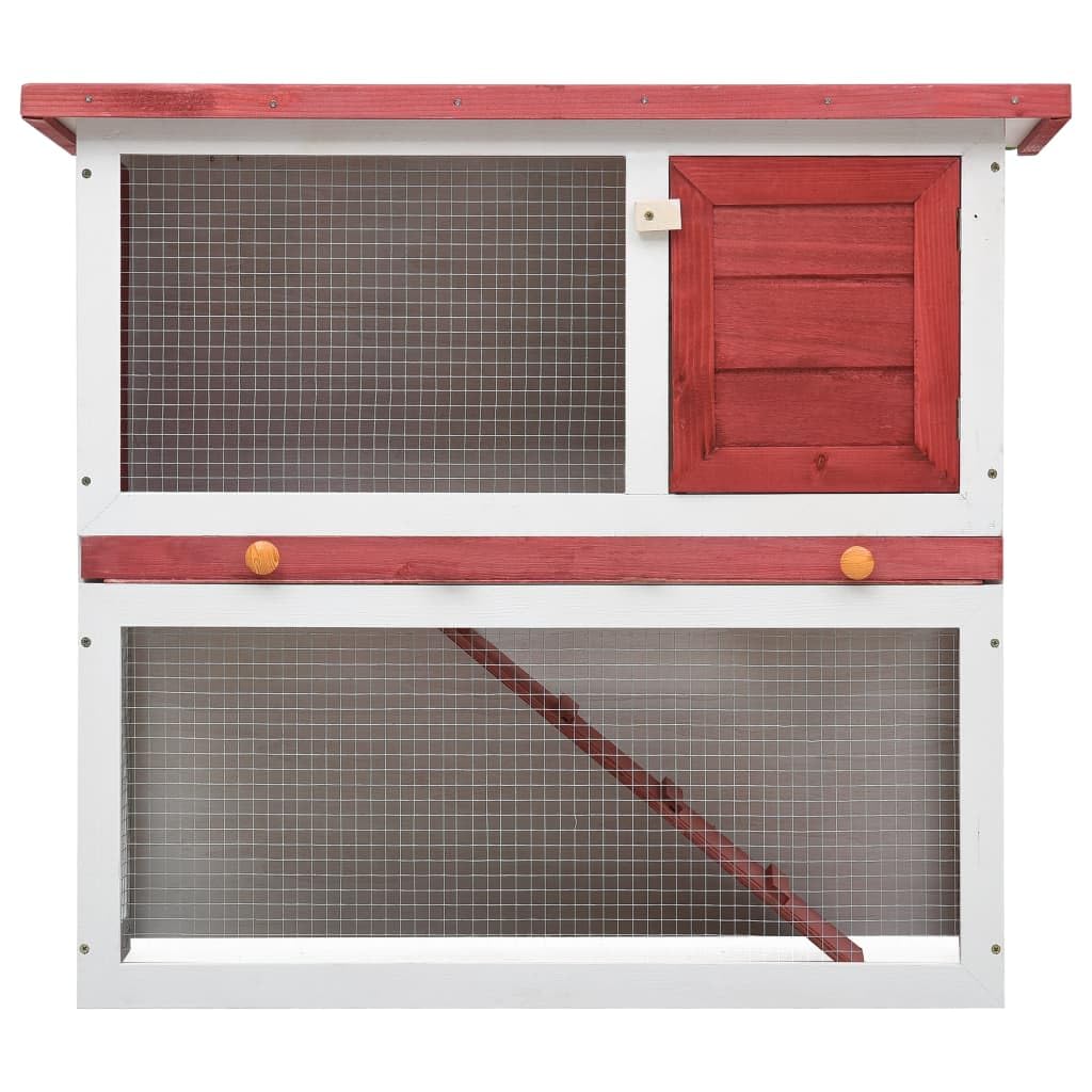 Premium Outdoor Rabbit Hutch with 1 Door - Durable Red Wood Construction - Perfect for Backyard, Garden, or Patio Rabbit Housing