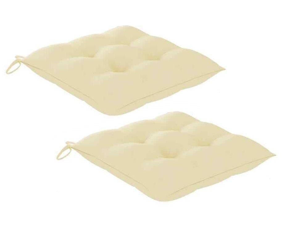 Premium 2-Pack Cream White Chair Cushions 19.7
