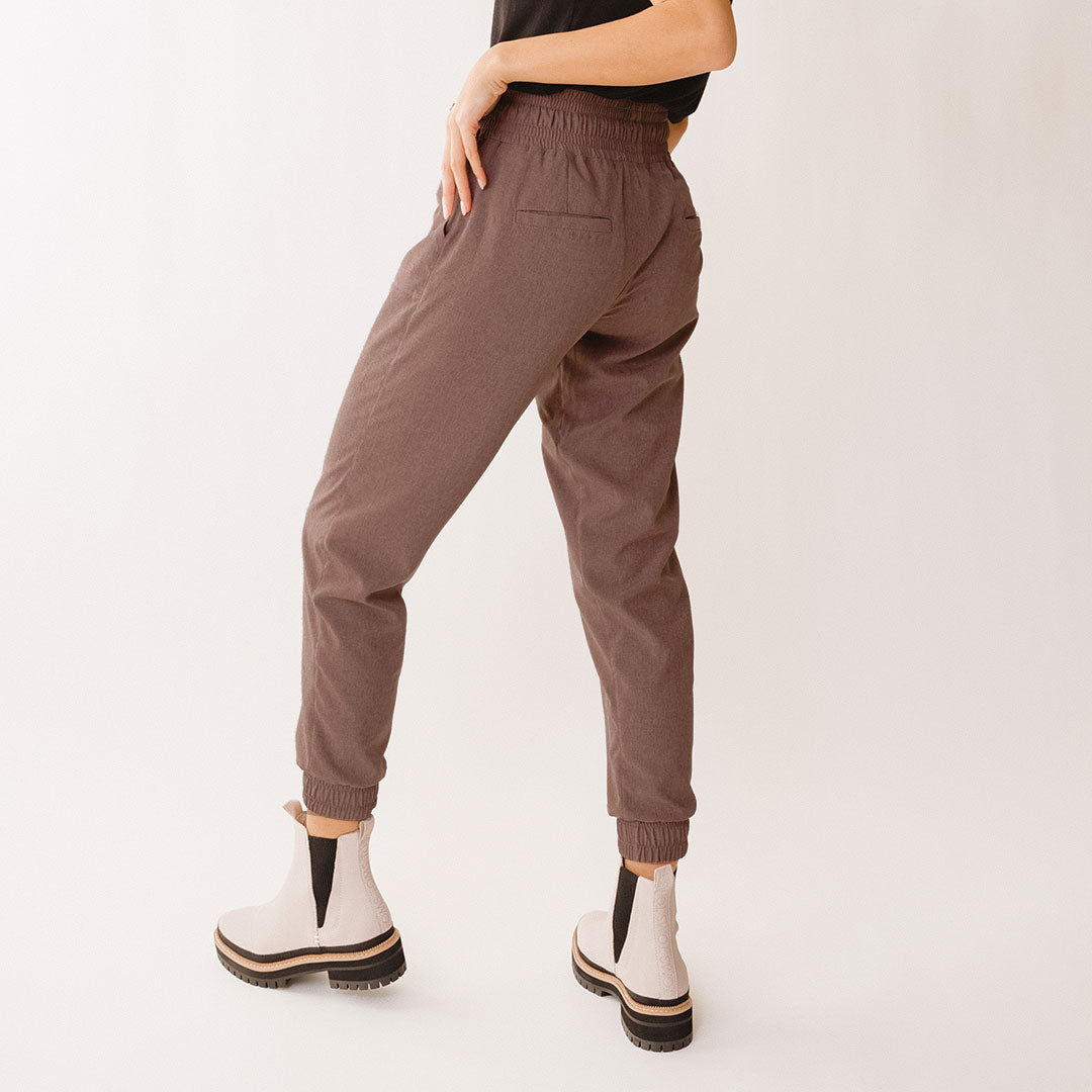 Destination Joggers for Women - Soft Heather Maroon Lounge Pants - Perfect for Yoga, Running & Casual Wear