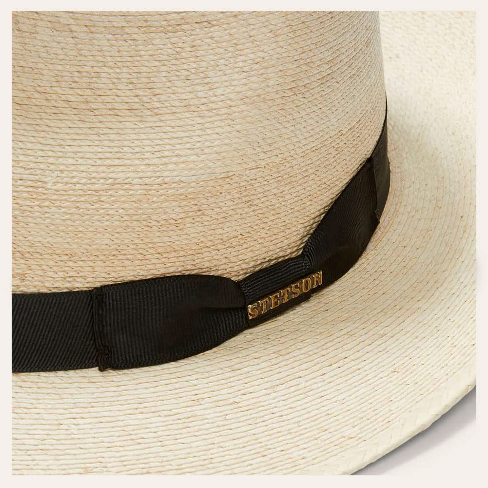 Stetson Trailhead Palm Straw Outback Hat for Men - Western Cowboy Sun Hat with UPF 50+ Sun Protection - Perfect for Hiking, Camping, and Outdoor Adventures
