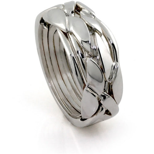 Retired Ladies 6 Band Sterling Silver Puzzle Ring - Elegant & Unique Jewelry for Women | Perfect Gift for Anniversaries, Birthdays & Special Occasions