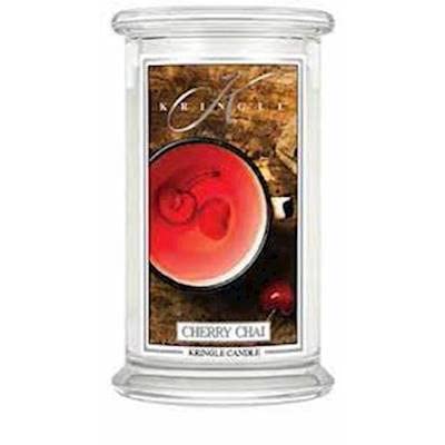 Kringle Candles Cherry CHAI Large 2-Wick 22 oz Scented Candle - 100 Hour Burn Time | Aromatherapy, Home Decor & Relaxation Gift for Holidays, Spa Days & Cozy Evenings