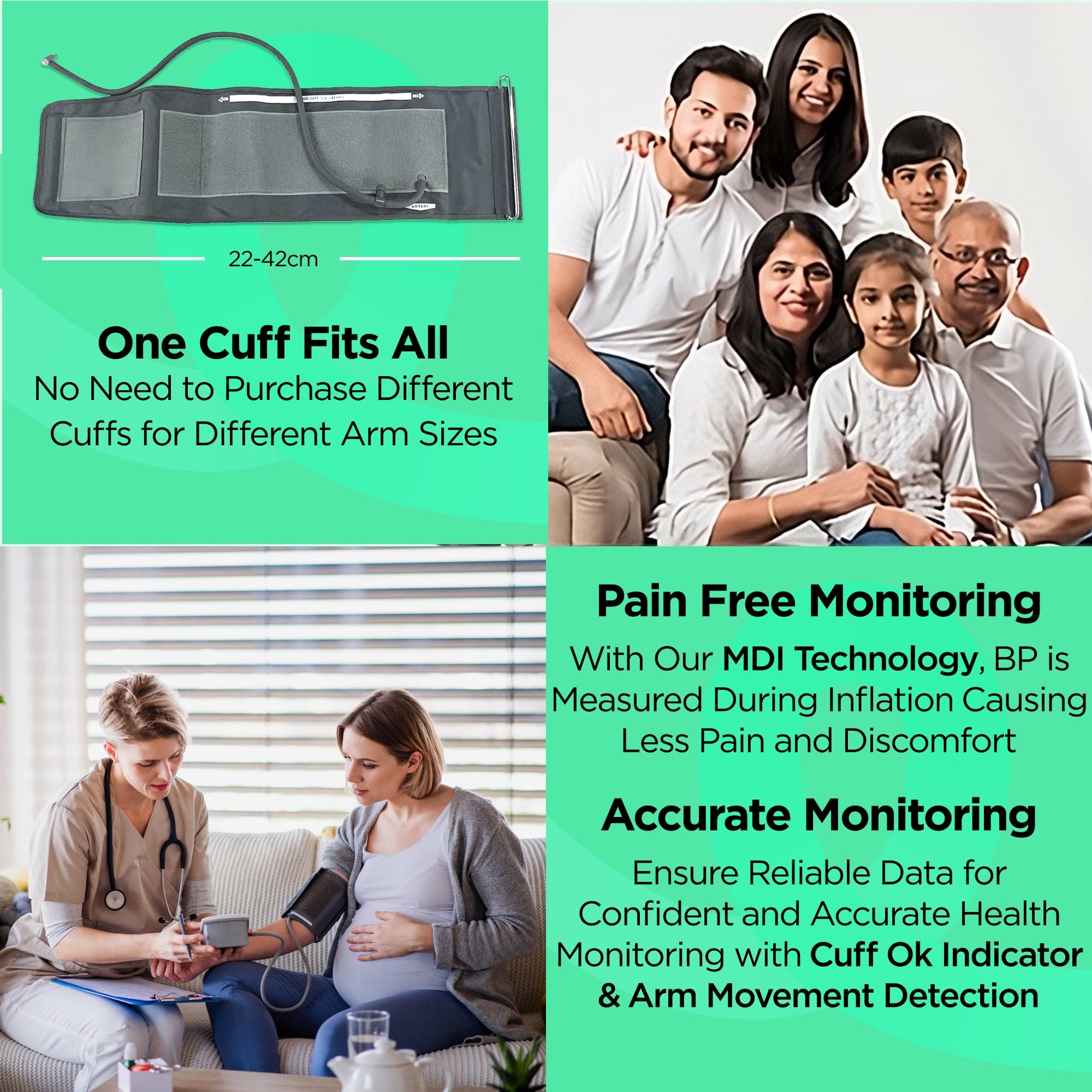 Dr Trust USA Digital Blood Pressure Monitor - Accurate Upper Arm Cuff for Home Use, Heart Health Tracking & Fitness Monitoring