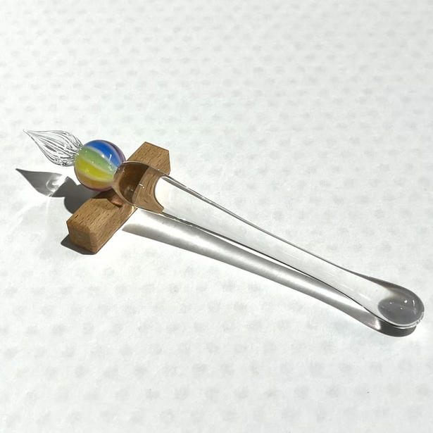 Japanese Glass Dip Pen with Rainbow Ball or Clear Tip - Elegant Calligraphy & Writing Tool for Artists, Writers, and Journalists - Perfect for Lettering, Sketching, and Creative Gift Ideas