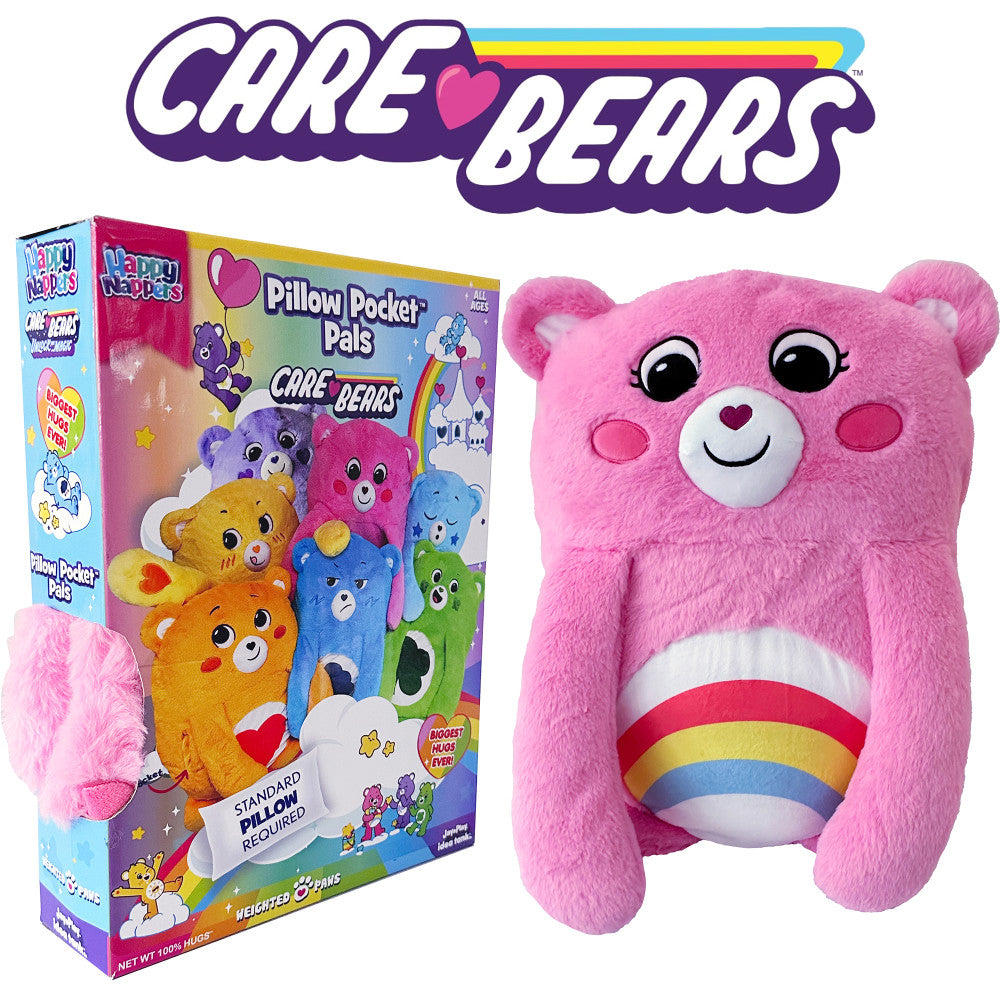 Care Bears Cheer Bear Happy Nappers Plush Pillow - Soft Cuddly Stuffed Animal for Kids | Perfect for Nap Time, Bedtime & Playtime