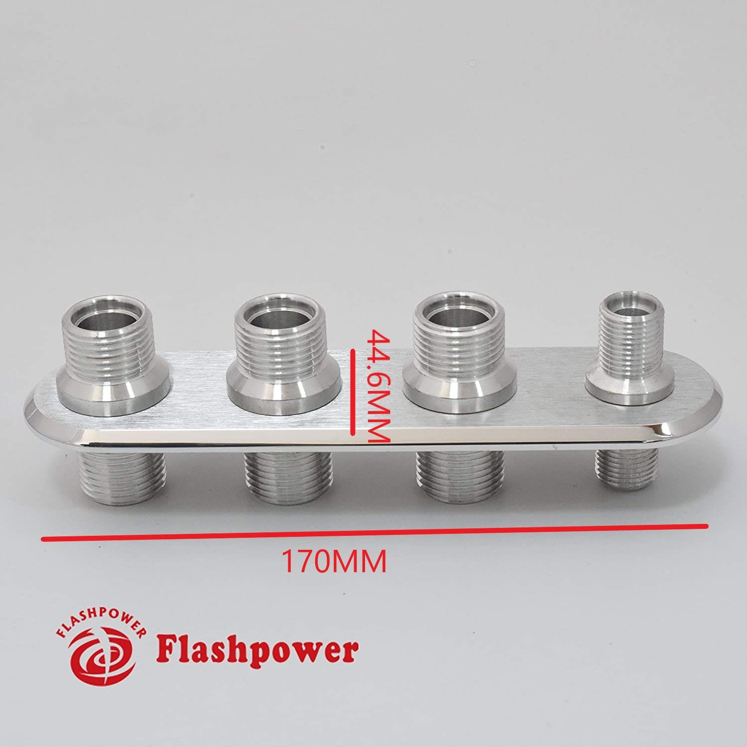 4-Port Billet Aluminum Firewall Heater & A/C Bulkhead - Clear Anodized In-Line HVAC Connector for Automotive & Marine Applications - Perfect for Engine Bays, Custom Hot Rods & Boat Installations