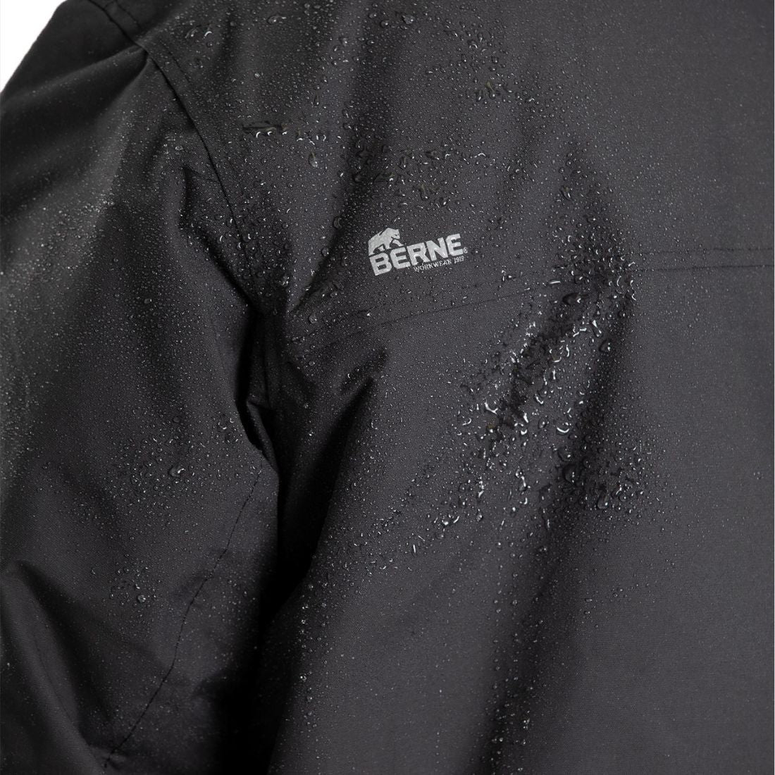 Berne Men's Coastline Waterproof Insulated Storm Jacket RJ27 - Water Resistant Winter Jacket for Hiking, Camping & Outdoor Activities (Black)