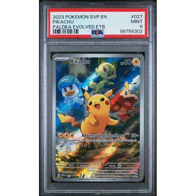 2024 Pokemon Scarlet Violet Promo Pikachu Paldea Evolved SVP027 PSA 9 Graded Card - Collectible Trading Card for Pokemon Fans & Competitive Players
