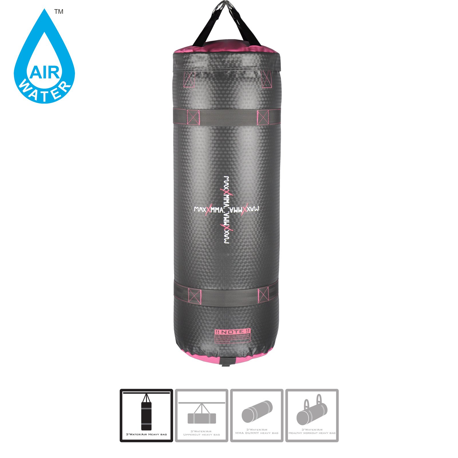 MaxxMMA Heavy Punching Bag for Boxing & MMA Training - Water or Air Fillable - Perfect for Home Gym, Garage, and Martial Arts Practice