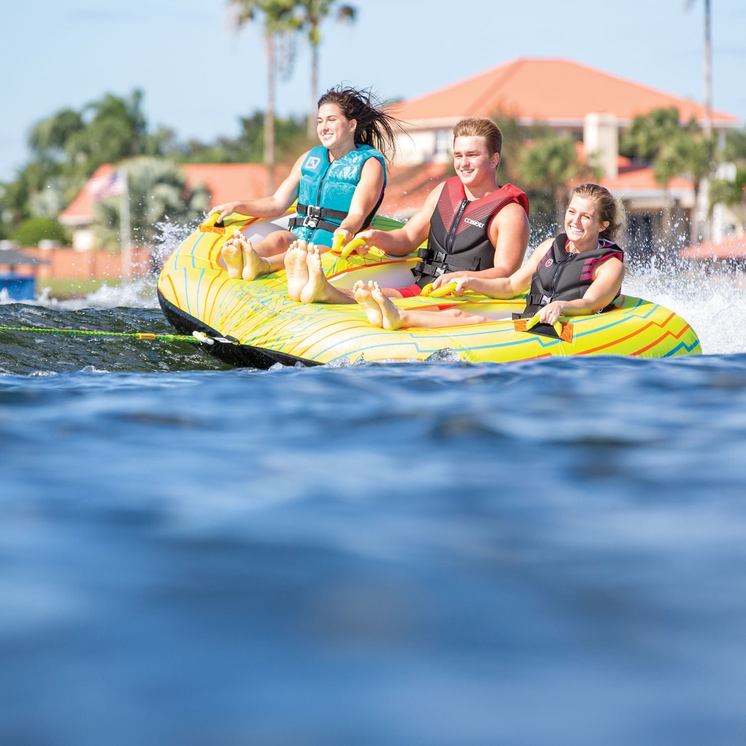 Connelly Triple Threat Towable Tube for 3 Riders - High-Speed Water Sports Fun for Lakes and Beaches
