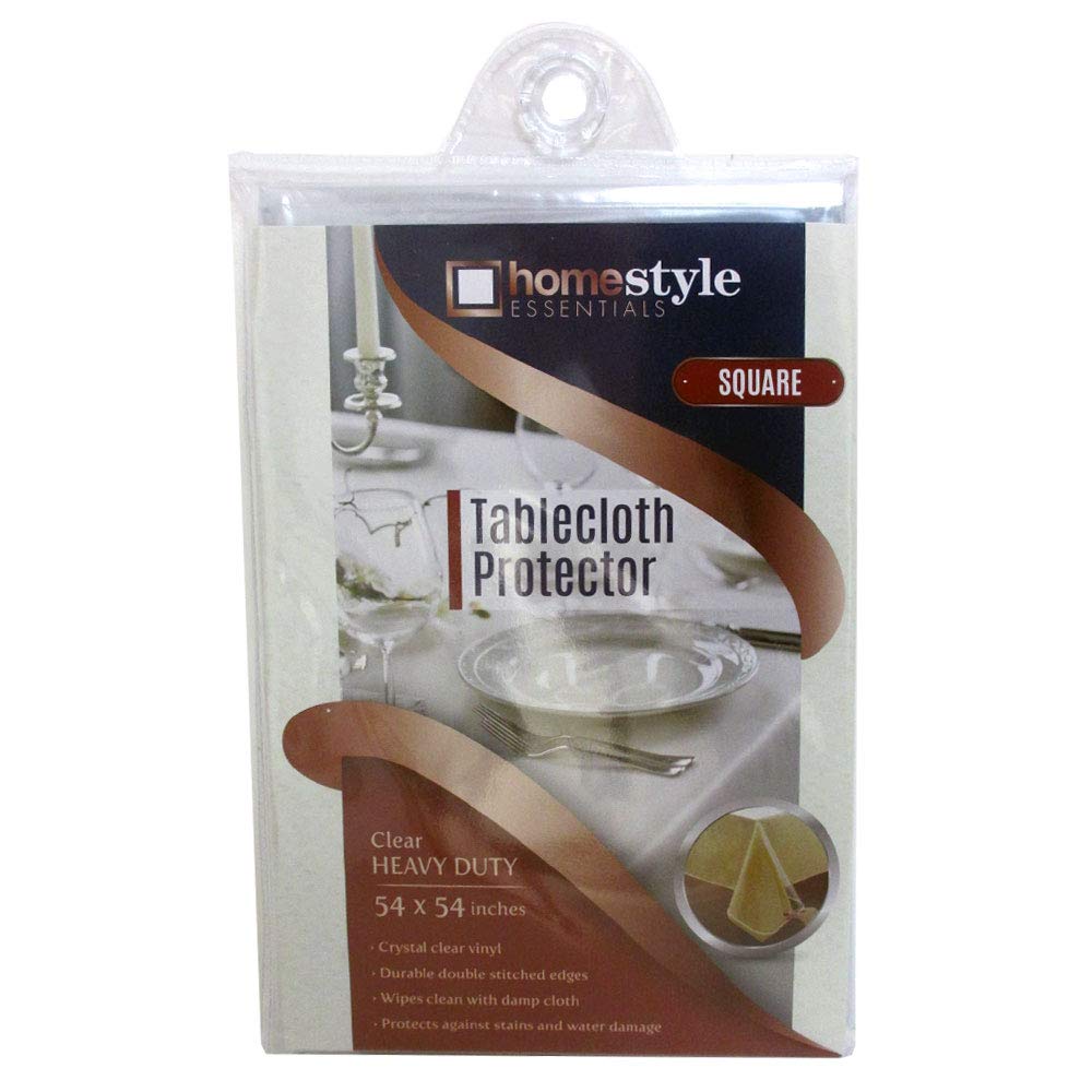 Heavy Clear Vinyl Tablecloth Protector 54x54 - Perfect for Dining & Parties
