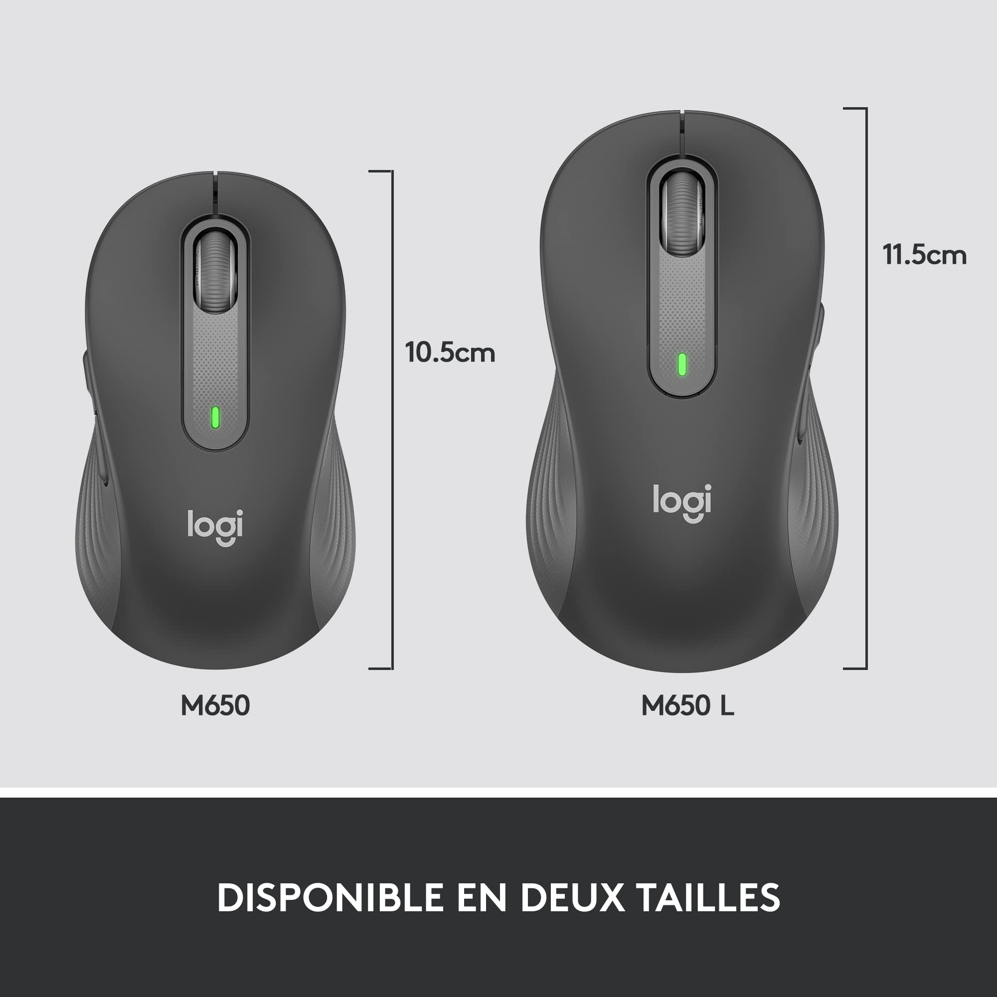 Logitech M650 L Wireless Mouse for Left-Handed - Silent Clicks, Bluetooth, PC/Mac/Chromebook - Graphite for Office & Home Use