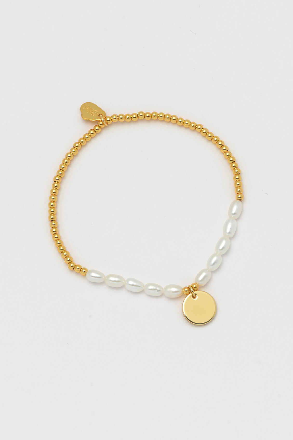 Elegant Pearl and Disc Charm Sienna Bracelet for Women - Dainty Beaded Jewelry Gift for Birthday, Anniversary & Special Occasions