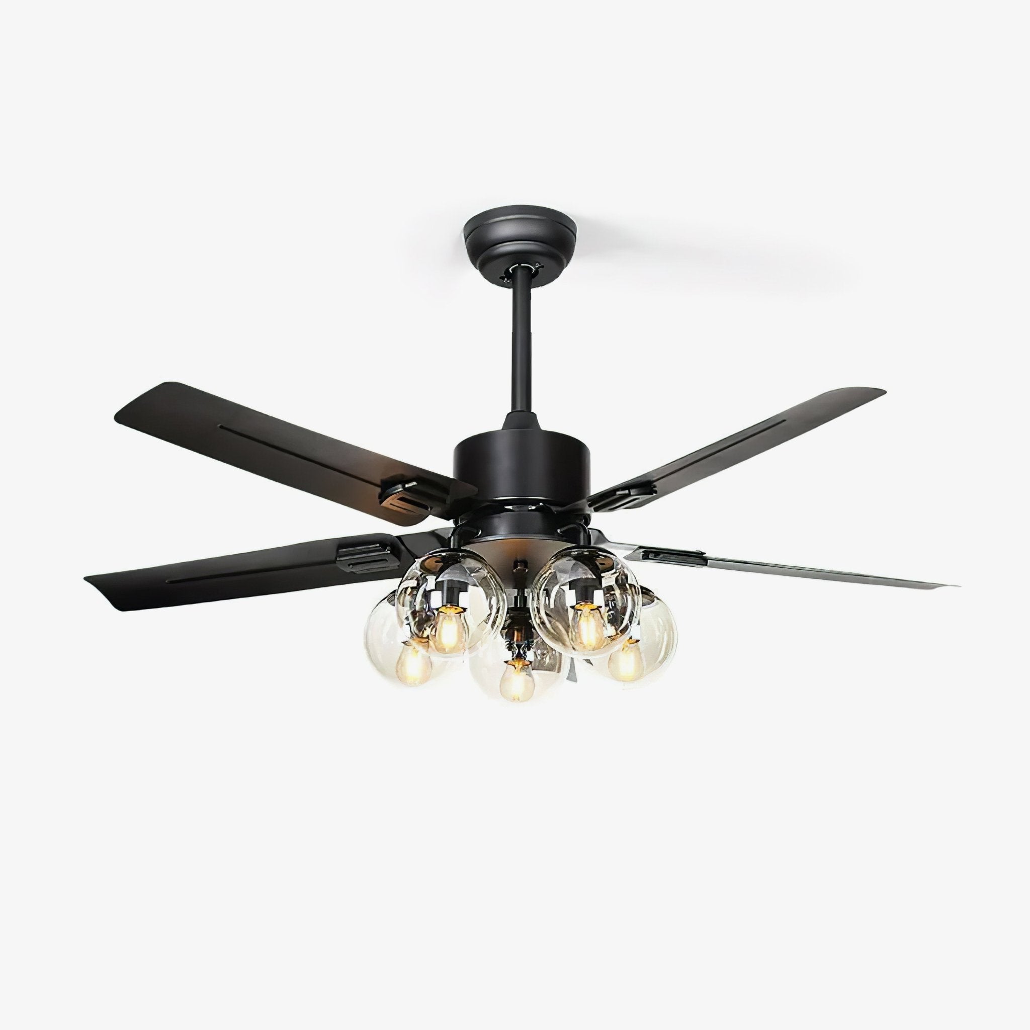 Vintage Black Ceiling Fan with Light Kit - Stylish & Energy Efficient for Living Room, Bedroom, or Patio