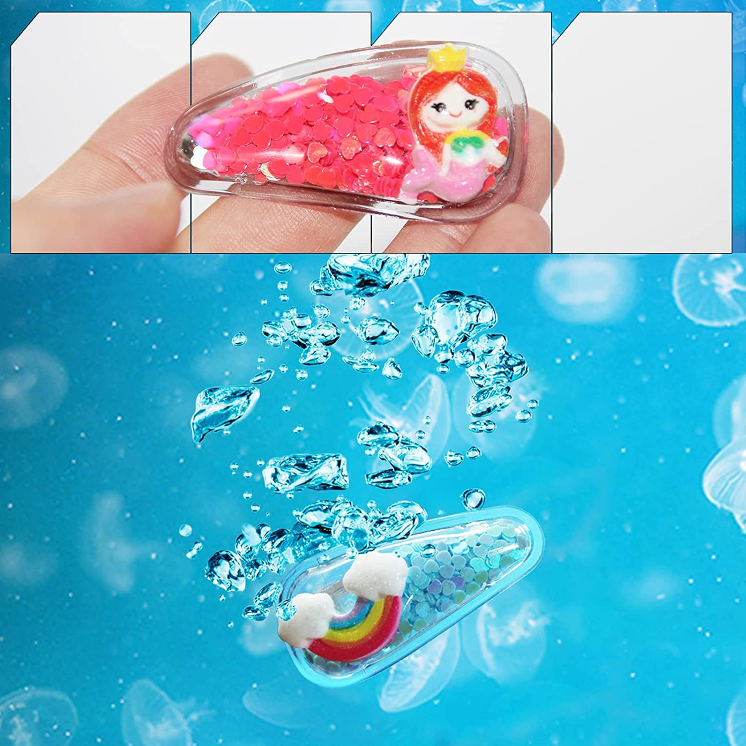 FAMEZA 10 Pcs Glitter Sparkly Alligator Hair Clips for Baby Girls - Cute Animal Hair Barrettes & Hairpins for Toddlers, Kids & Teens - Perfect for Parties, School & Daily Hair Accessories
