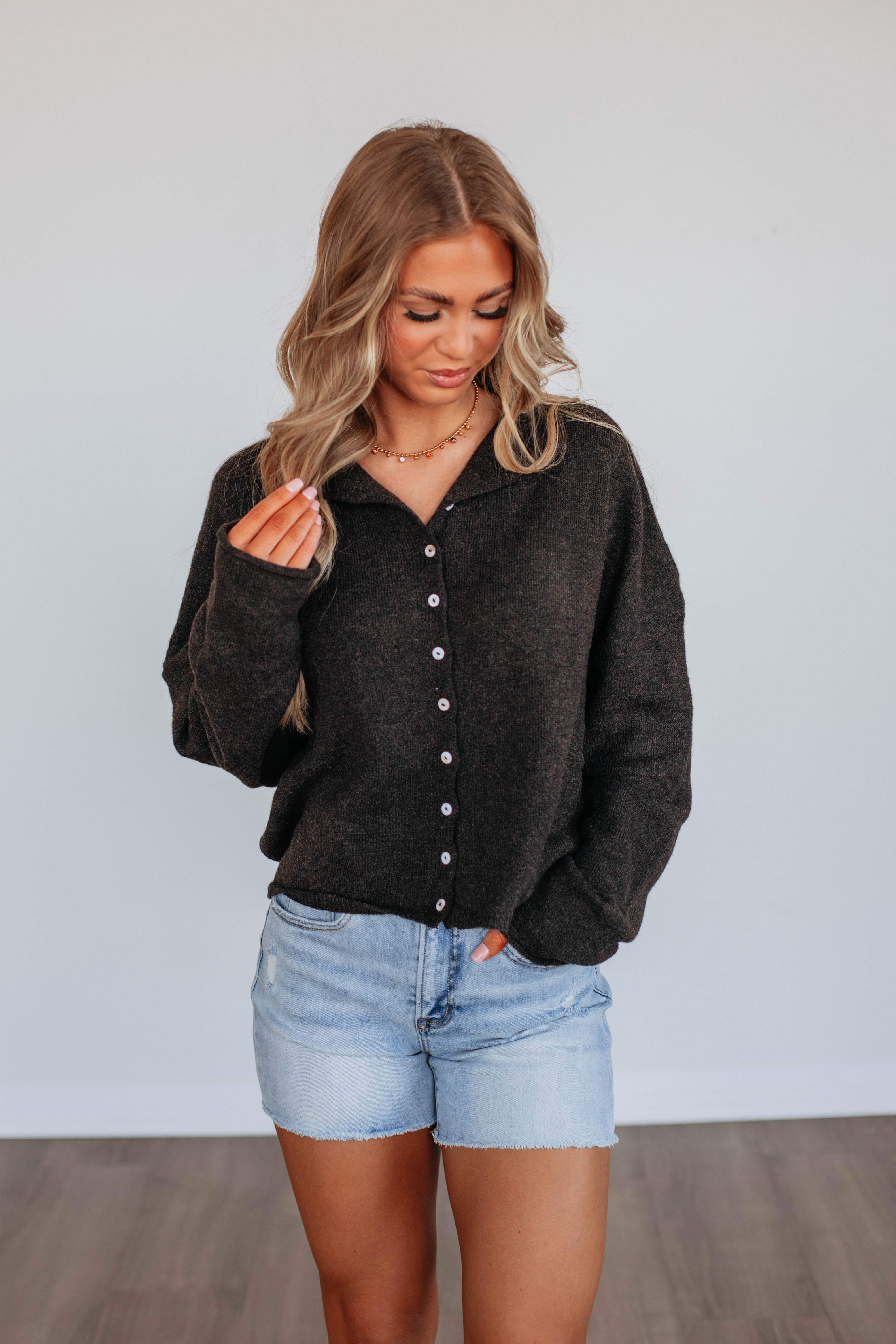 Brooke Cardigan Women's Knit Sweater - Soft & Cozy Espresso Brown Cardigan for Fall & Winter | Perfect for Casual Outfits, Office Wear & Layering