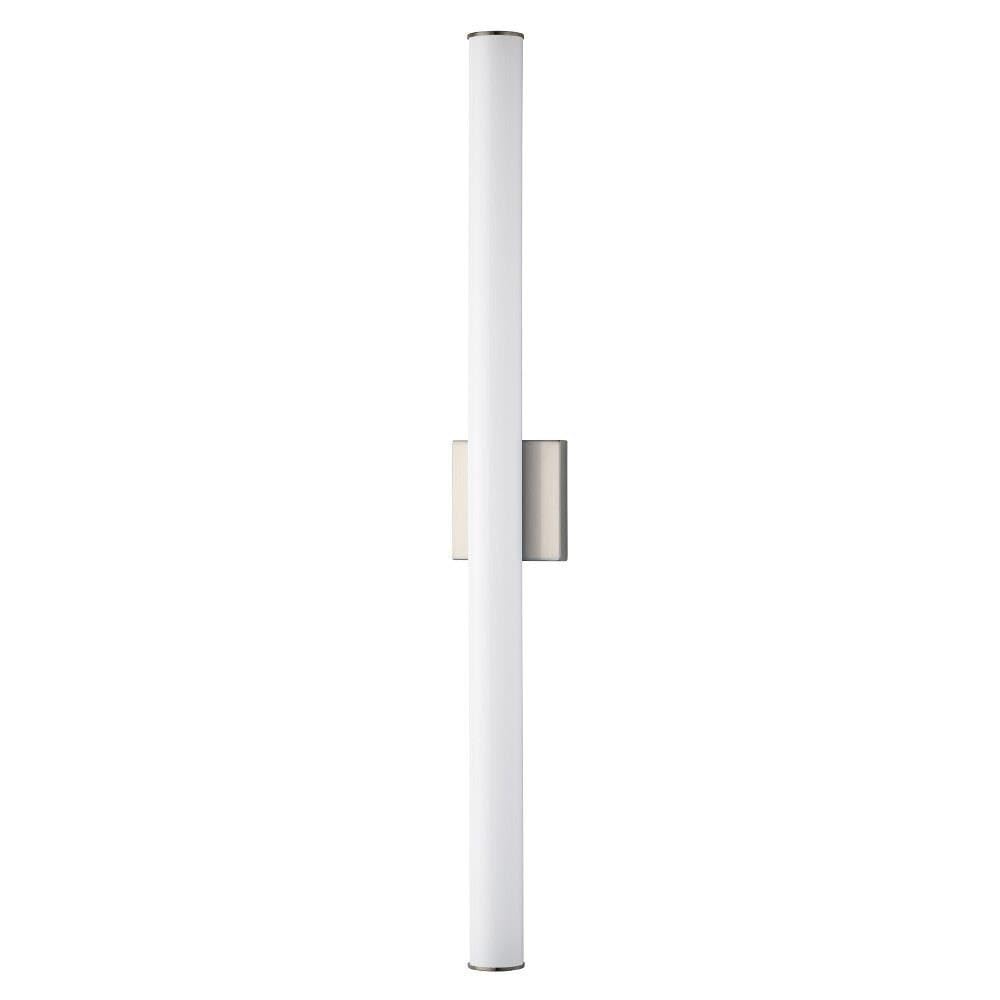 36 Inch Satin Nickel Rail-LED Bath Vanity Light with Tubular White Diffusers (4.75