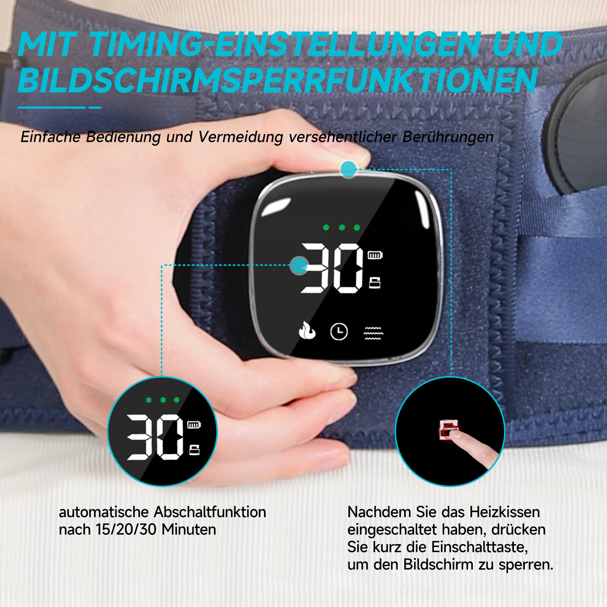 Wireless Heating Belt with Vibration Massage for Back Pain Relief - Portable & Rechargeable for Home, Office & Travel Use
