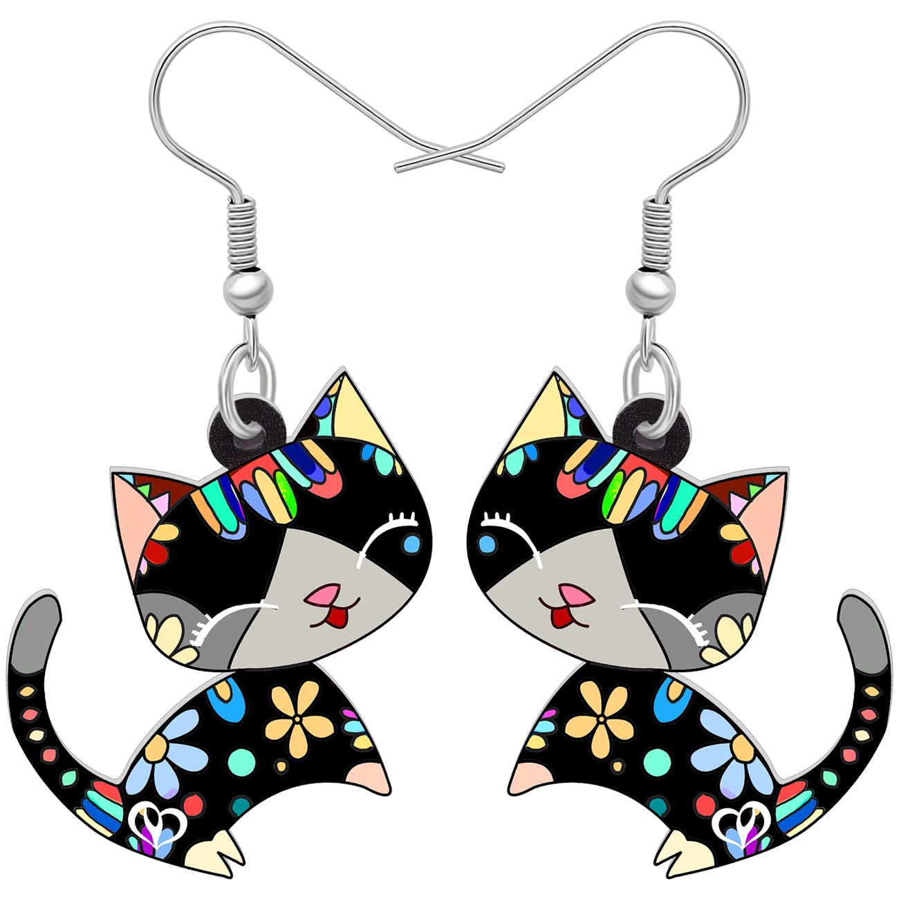 NEWEI Cute Acrylic Anime Cat Earrings - Kawaii Cat Jewelry for Women - Fashionable Cat-Themed Gifts & Accessories - Perfect for Cosplay, Anime Conventions & Everyday Wear
