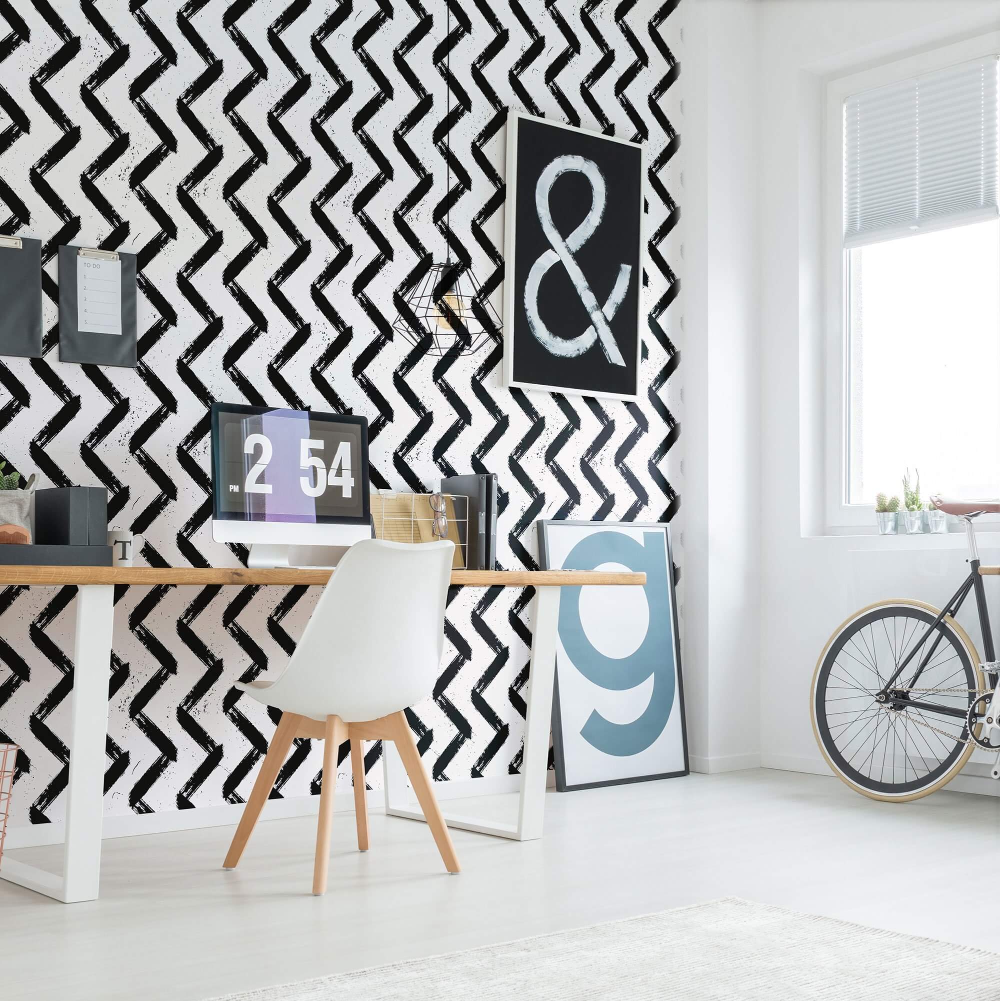 Black Stripes Peel and Stick Removable Wallpaper for Teens - Self-Adhesive Decorative Wall Covering for Bedrooms, Dorms & DIY Home Decor - Easy to Apply & Remove (Design 0847)