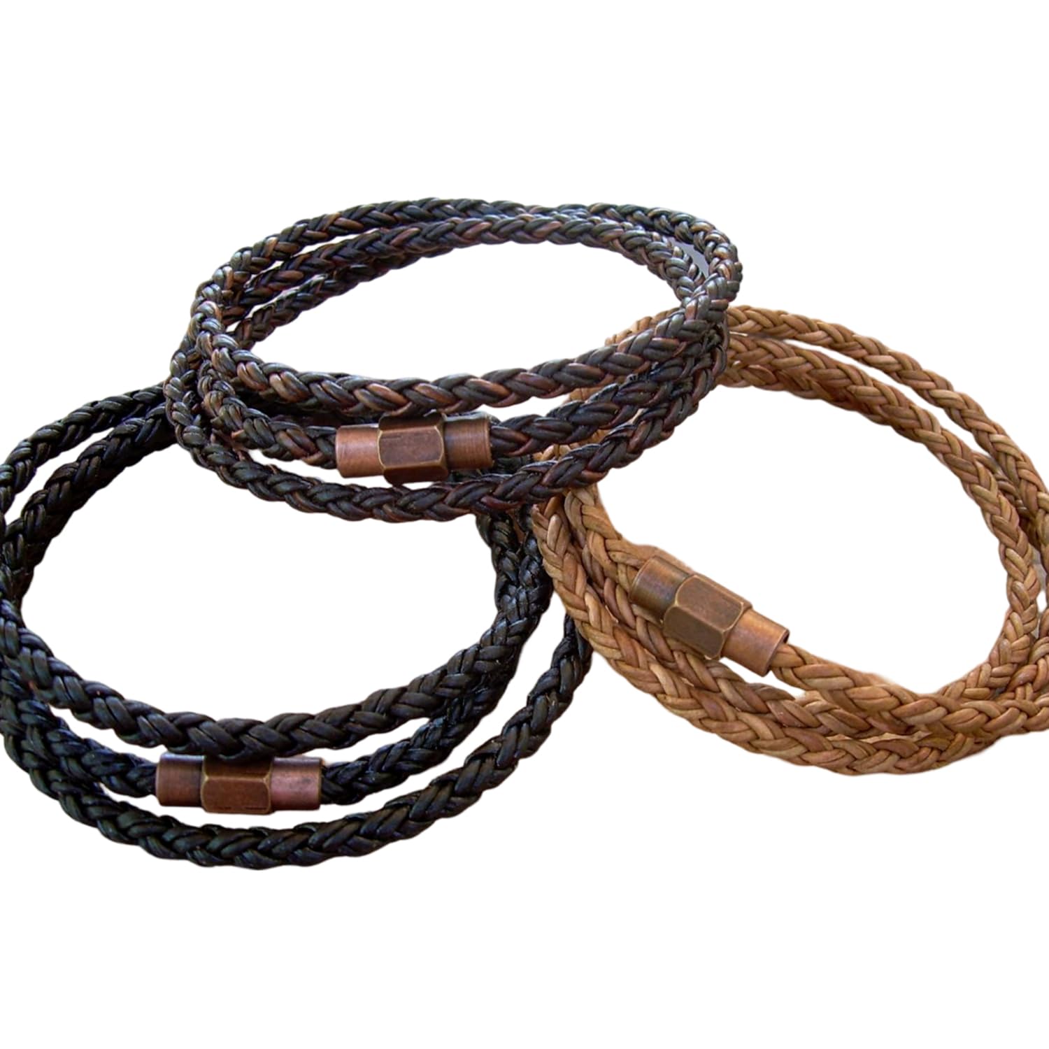 Handmade Triple Wrap Leather Bracelet for Men - Adjustable Magnetic Clasp with Copper Brass Finish - Stylish Boho Fashion Accessory for Everyday Wear, Gifts & Special Occasions