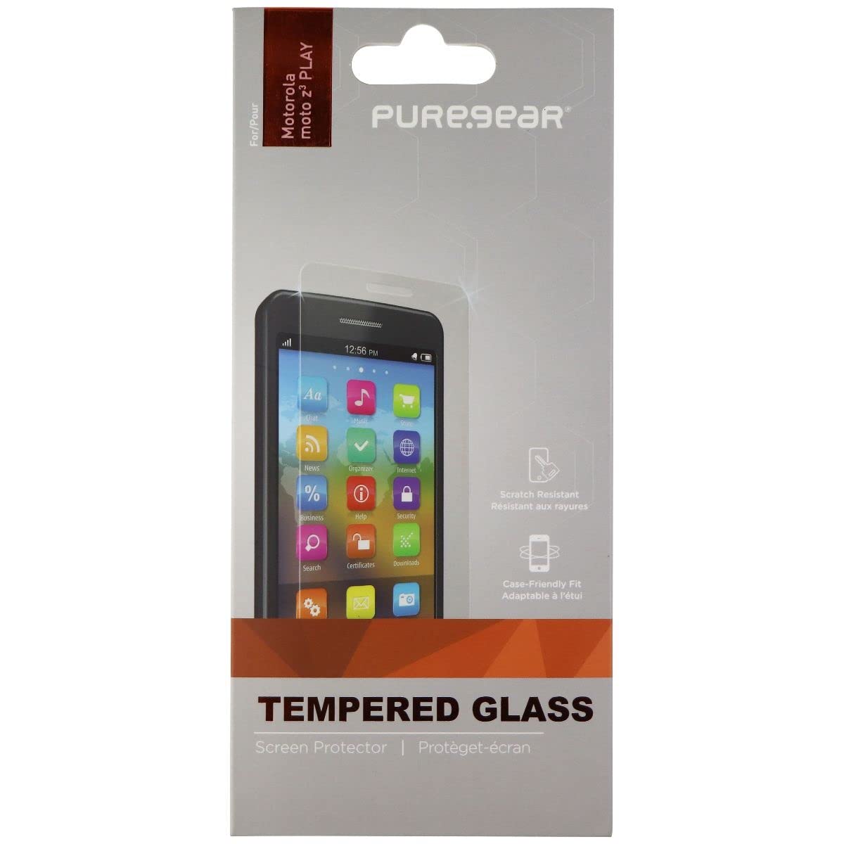 PureGear Tempered Glass for Moto Z3 Play - Clear Screen Protector for Daily Use