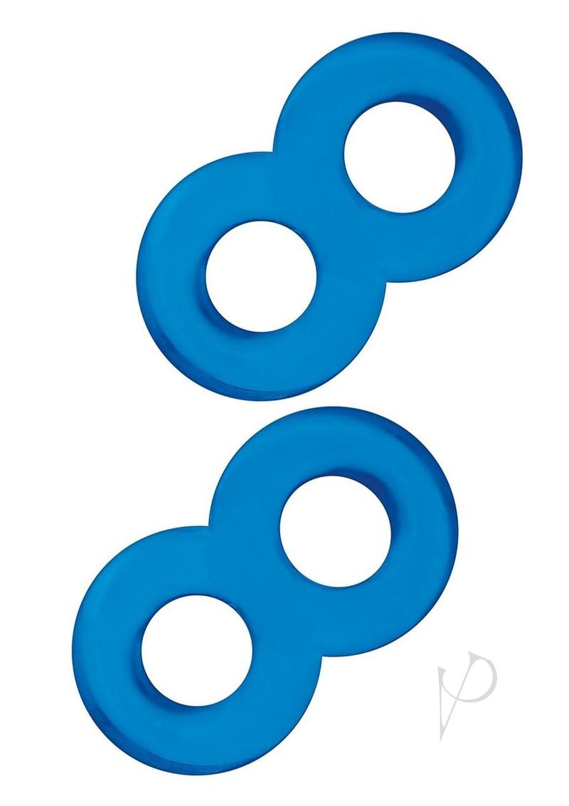 Blue Line Duo Cock Ring for Men - 2 Pack Penis Ring for Stamina & Pleasure Enhancement - Perfect for Couples & Solo Play