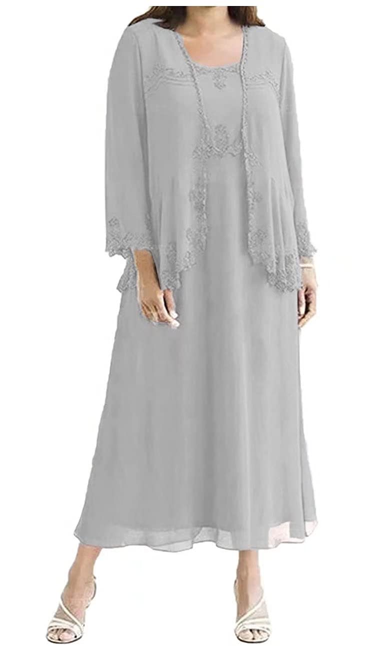 Elegant Tea-Length Mother of the Bride Dress with Jacket - Formal Wedding Gown for Mother of the Groom - Perfect for Evening Ceremonies, Receptions & Special Occasions