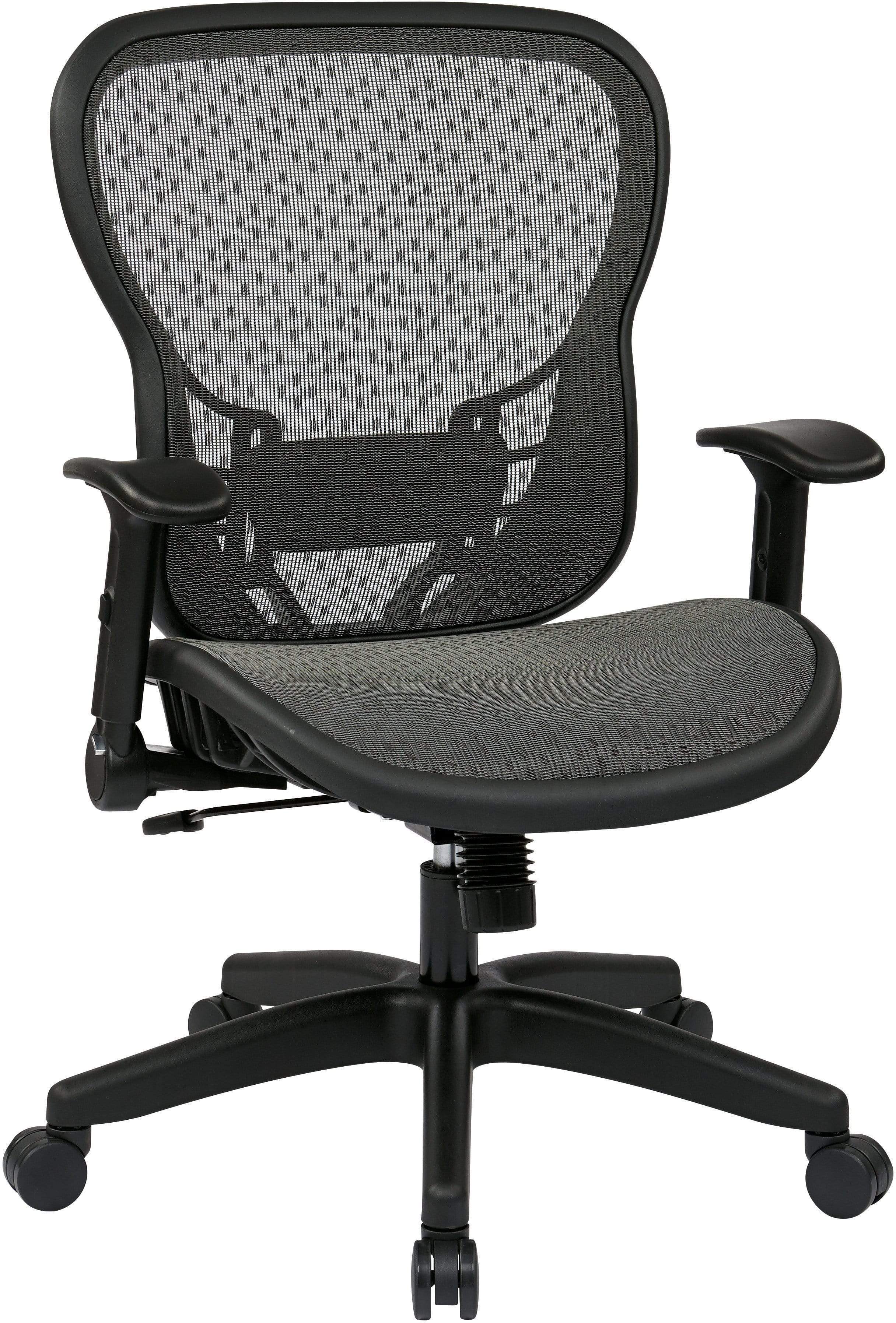 Space Seating® Deluxe R2 SpaceGrid® Ergonomic Office Chair with Flip-Up Arms [529R R22N1F2] - Perfect for Home Office, Gaming & Workspaces