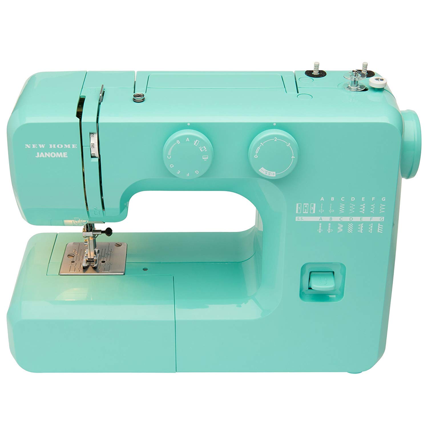 Janome Arctic Crystal Easy-to-Use Sewing Machine for Beginners - Built-in Metal Frame, Bobbin Diagram & Tutorial Videos - Perfect for DIY Crafts, Home Decor & Fashion Sewing Projects (Turquoise)