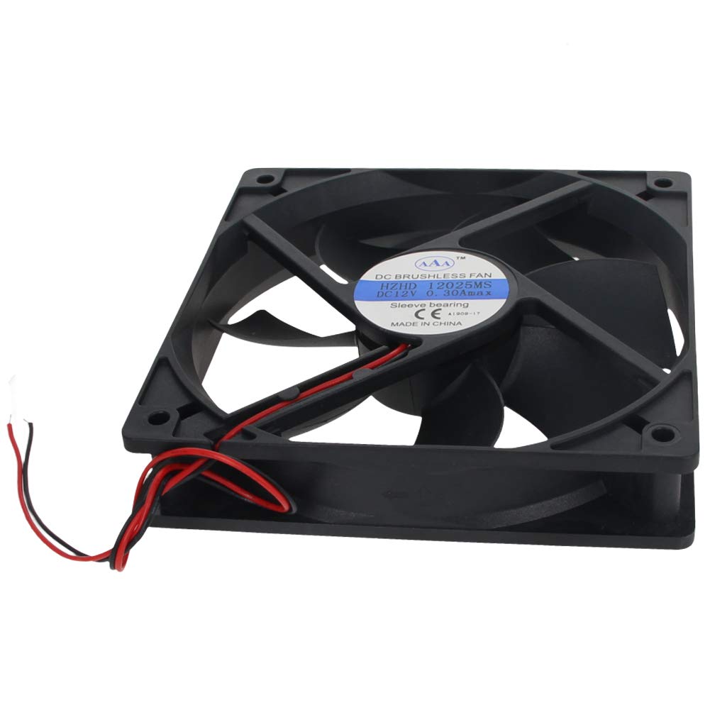 Aicosineg 3.6W Brushless Cooling Fan 12V - Ultra Quiet 120x120x25mm PC Case Fan with Sleeve Bearing | High Performance Airflow for Computer Case, CPU Radiator & Gaming PC Cooling | Perfect for Home Office, Gaming Rigs & Workstation Ventilation