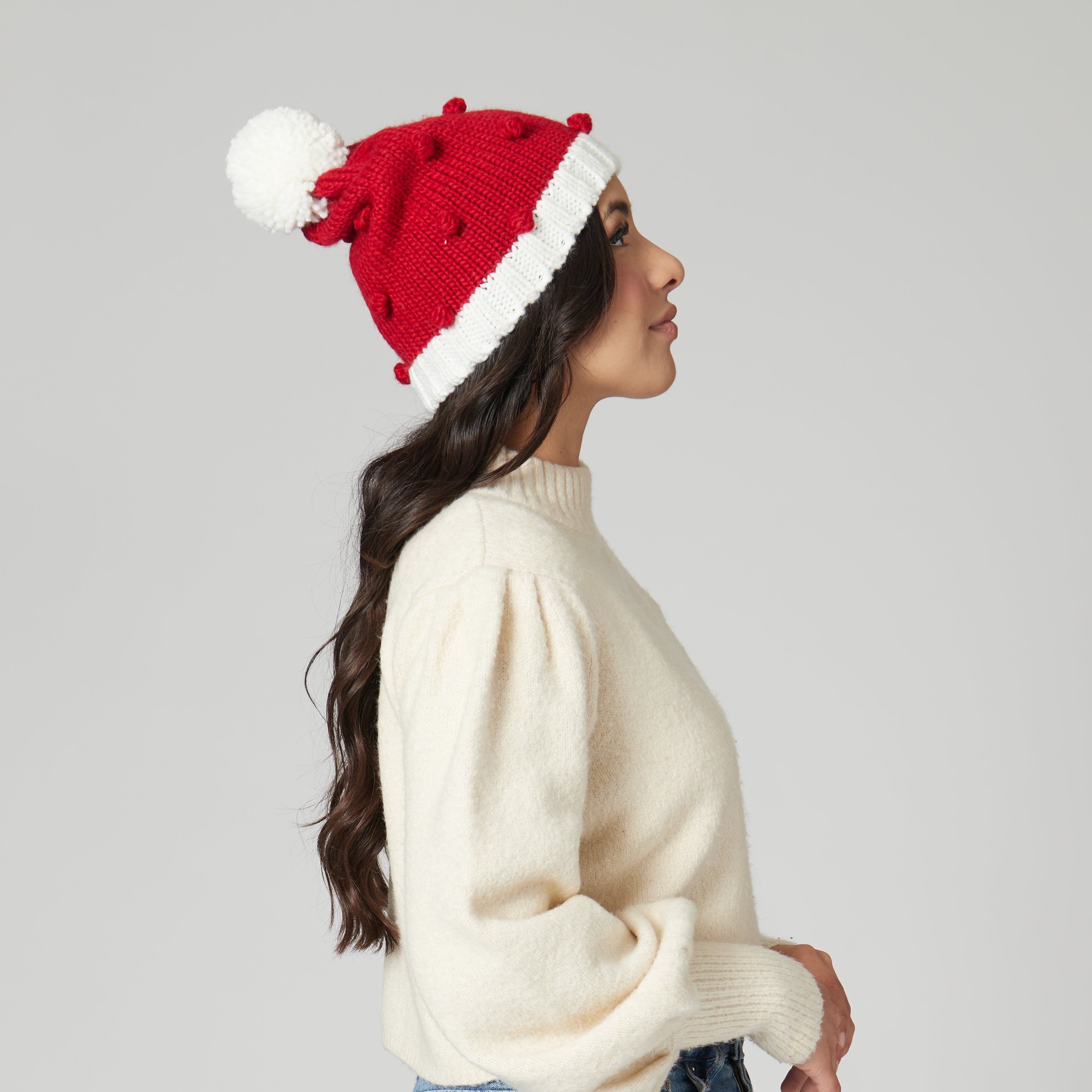 Cozy Bobble Knit Holiday Beanie for Women & Men - Winter Warm Fleece Lined Hat for Christmas, Skiing & Outdoor Activities