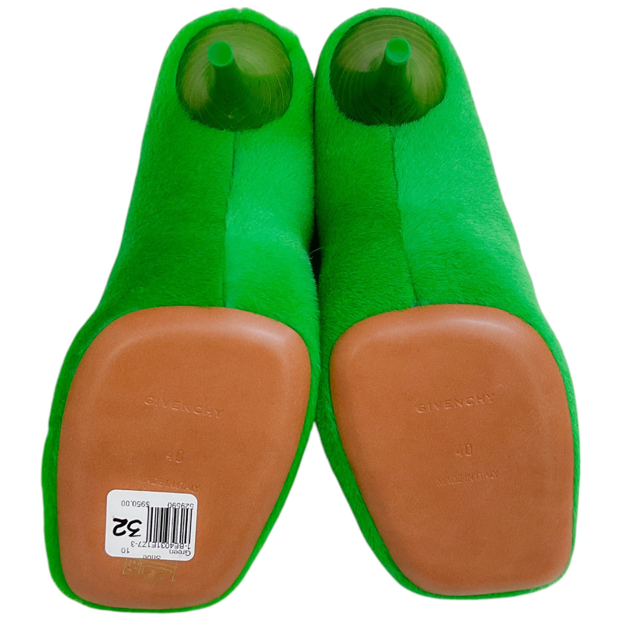 Givenchy Absynthe Green Shearling Show Pumps - Luxury Women's High Heels for Evening Parties & Special Occasions