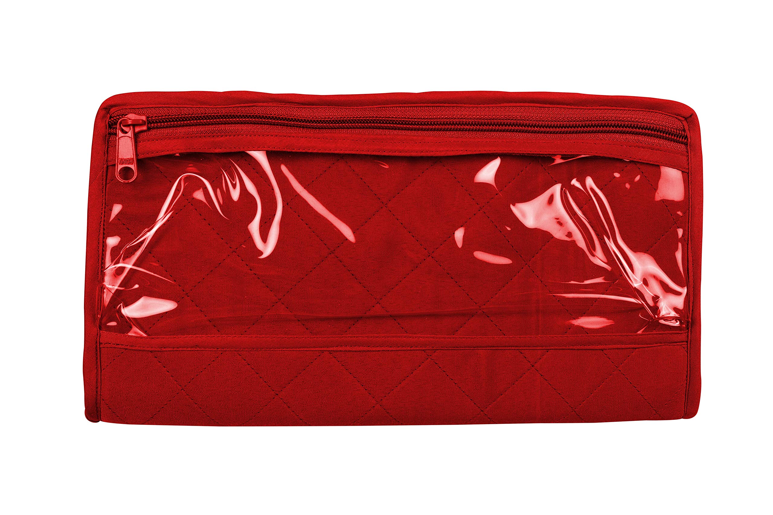 Yazzii Portable Thread Organizer for Sewing & Embroidery - Multifunctional Spool Holder with Storage for Floss, Needles & Sewing Supplies - Perfect for Travel, Classes, Craft Groups & DIY Projects (Red)