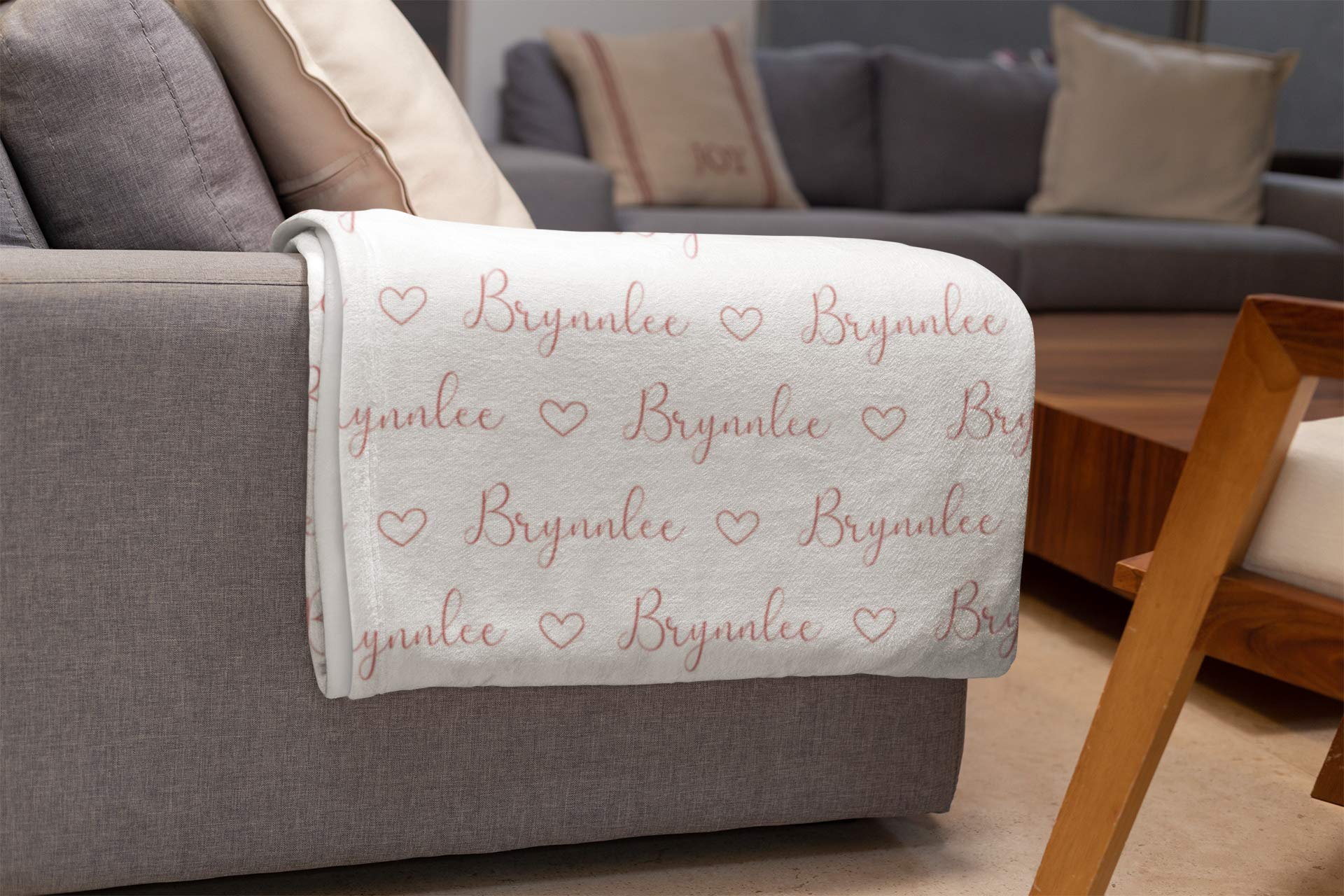 Personalized Baby Blanket with Heart & Name - Customized for Boys & Girls - Soft Hospital Coming Home Gift for New Parents - Perfect for Newborns, Baby Showers & Keepsake Memories