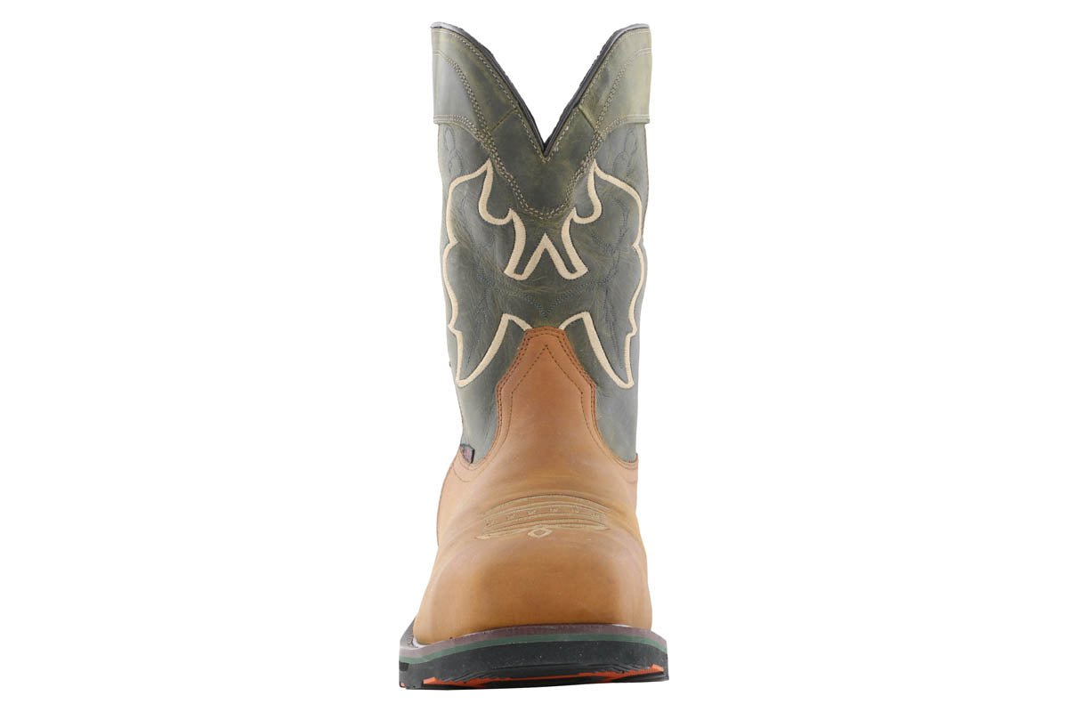 Hoss Showdown Composite Toe Western Boots for Men - Olive Work Boots with Safety Toe - Perfect for Ranch Work, Construction & Outdoor Activities