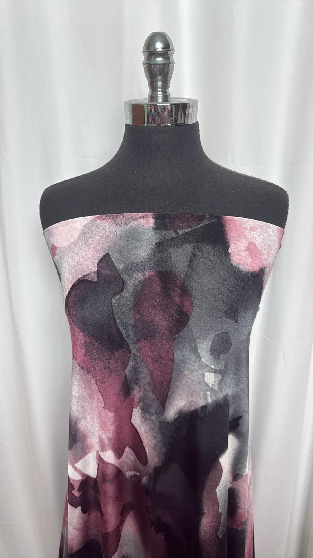 Abstract Pink and Black Venezia Fabric - 3 Yard Cut for DIY Dresses, Curtains, and Home Decor Projects