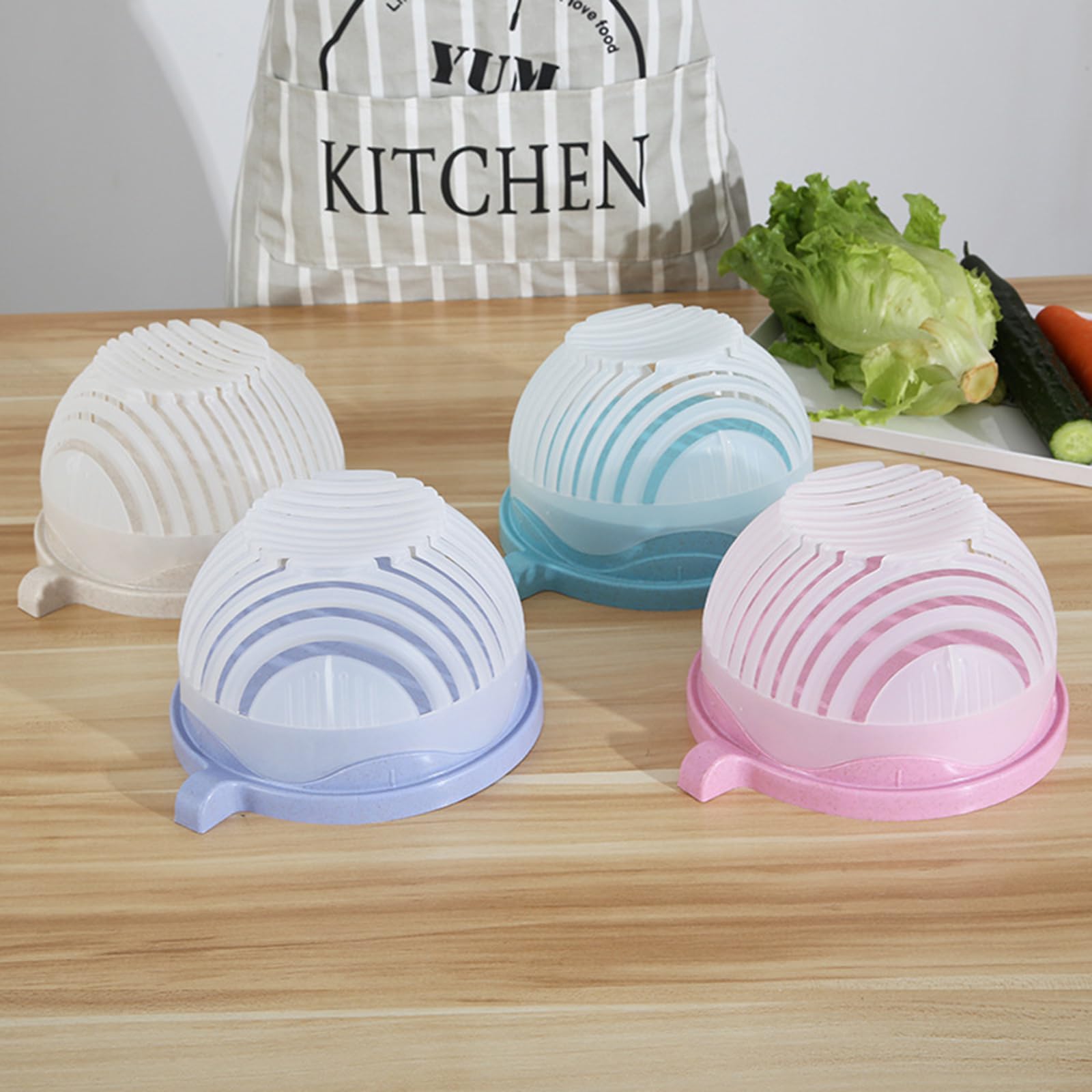 **Multi-Purpose Fruit and Vegetable Cutter Bowl - 5-in-1 Kitchen Slicer for Chopping, Dicing, and Slicing Veggies, Fruits, and Salads - Durable & BPA-Free (Blue) - Perfect for Meal Prep, Snacks, and Healthy Eating**