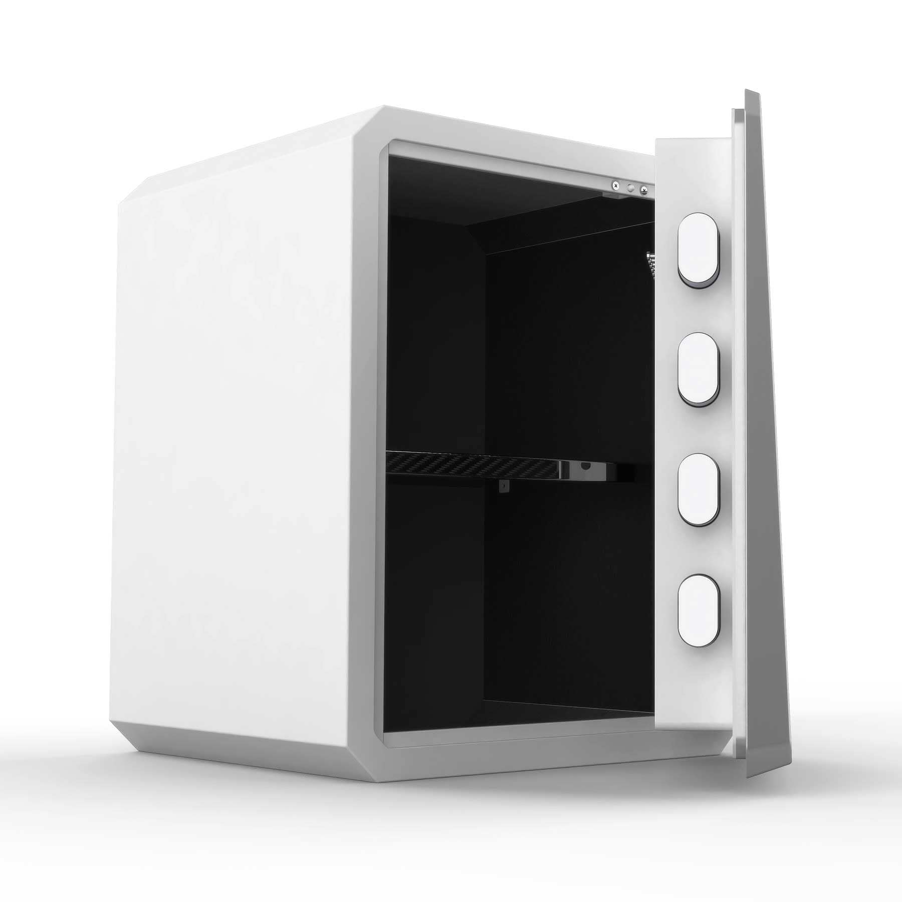Biometric Fingerprint Safe Box with Key - 2.1 Cubic Feet Home & Office Security Cabinet - Digital Lock Box for Jewelry, Cash, Documents & Valuables - Ideal for Bedroom, Closet or Office Storage