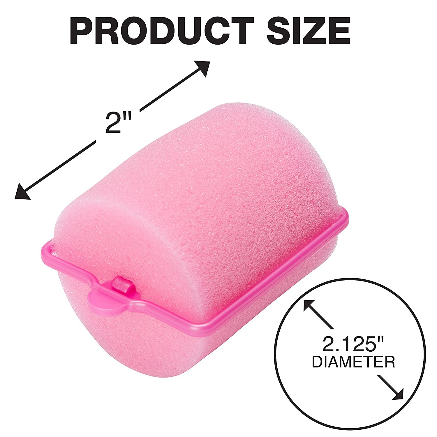 Conair Foam Hair Rollers - Heatless Hair Curlers for Soft Waves & Curls - Large Pink Foam Rollers (9 Count) with Storage Case - Perfect for Overnight Styling & Travel