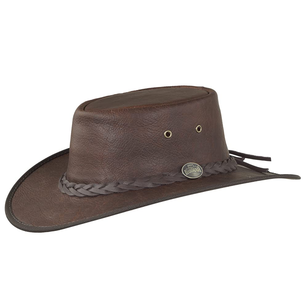 Premium Squashy Bison Leather Cowboy Hat for Men - Western Style Fashion Accessory - Perfect for Rodeo, Country Music Festivals & Outdoor Adventures